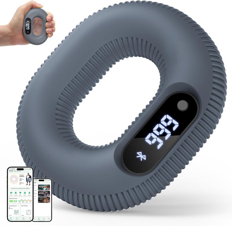 JACKBOOM Smart Grip Strength Trainer with Bluetooth APP - Squeeze to Play Games & Scroll TikTok Hands-Free, Soft Silicone, Portable Hand Exercise for Strength, Stress Relief & Rehab - Image 1